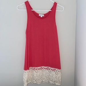Women’s Pink and White Tank Top